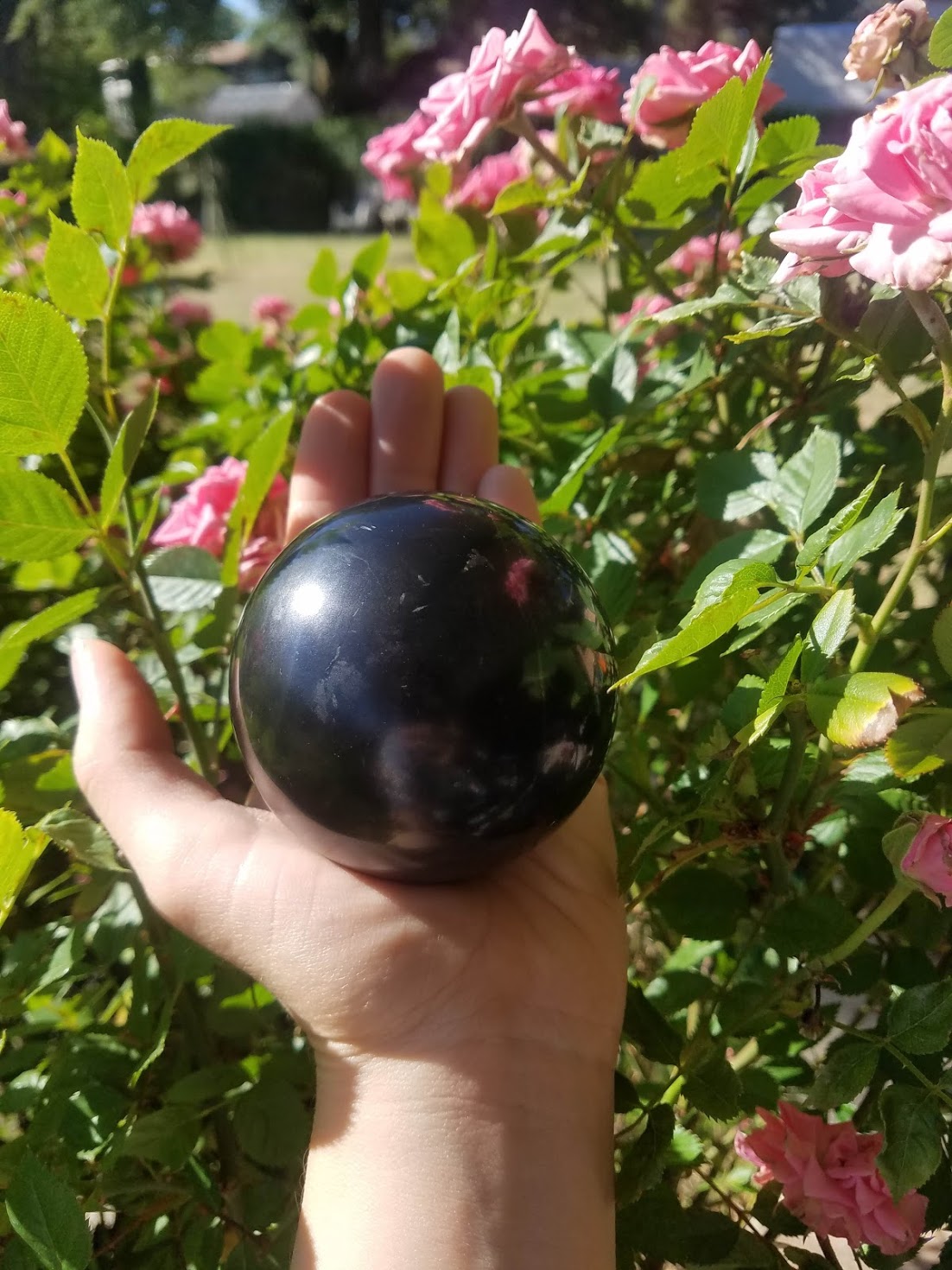 Shungite Sphere with Shungite Stand