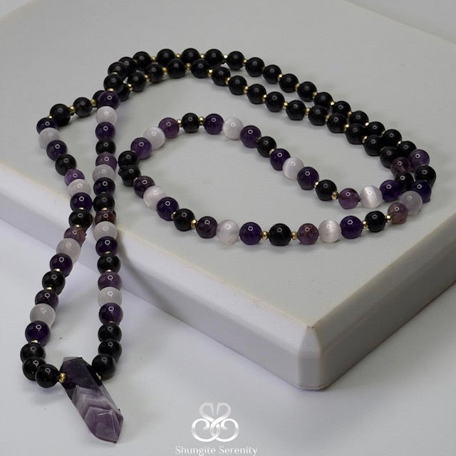 Shungite Mala Necklace 108 bead