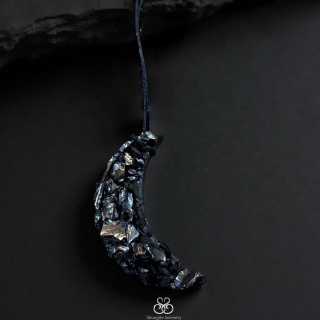 Elite Shungite Crescent Pendant