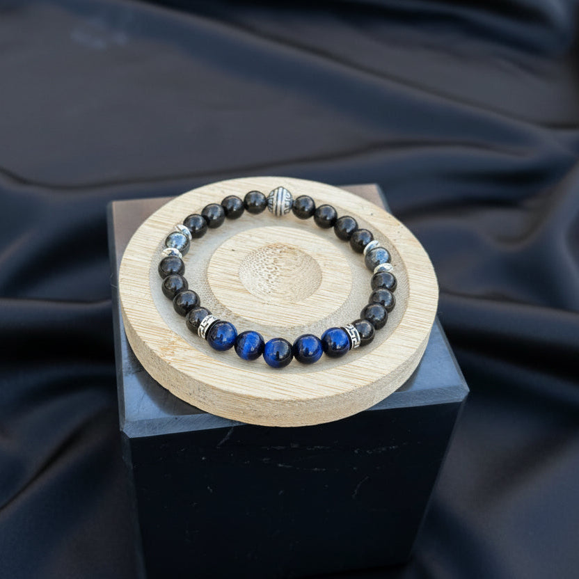 Men’s Shungite & Blue Tiger Shungite Serenity Bracelet