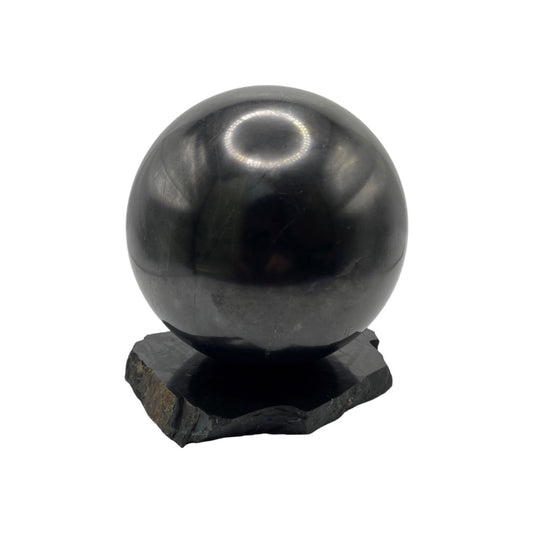Shungite Sphere with Shungite Stand